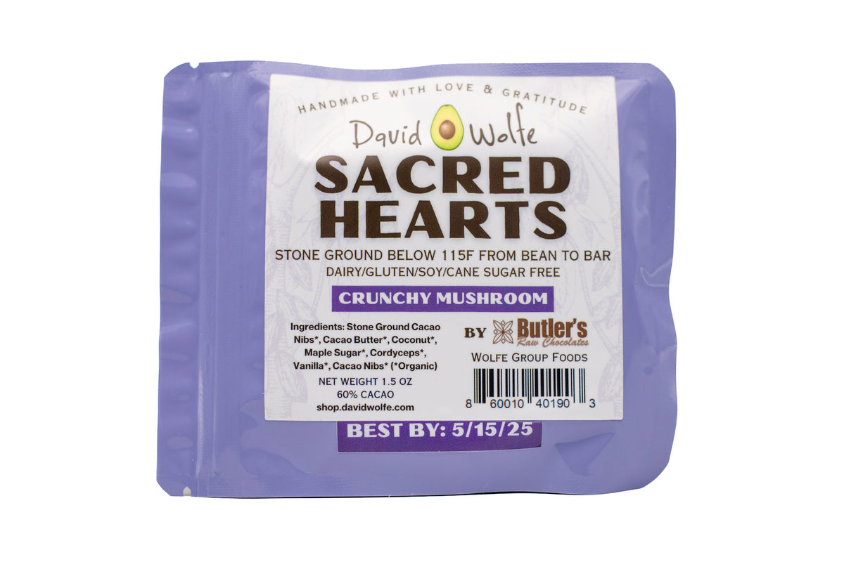 Sacred Hearts Chocolate Bar - Crunchy Mushroom - 6 Pack