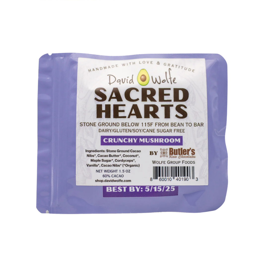 Sacred Hearts Chocolate Bar - Crunchy Mushroom - 6 Pack