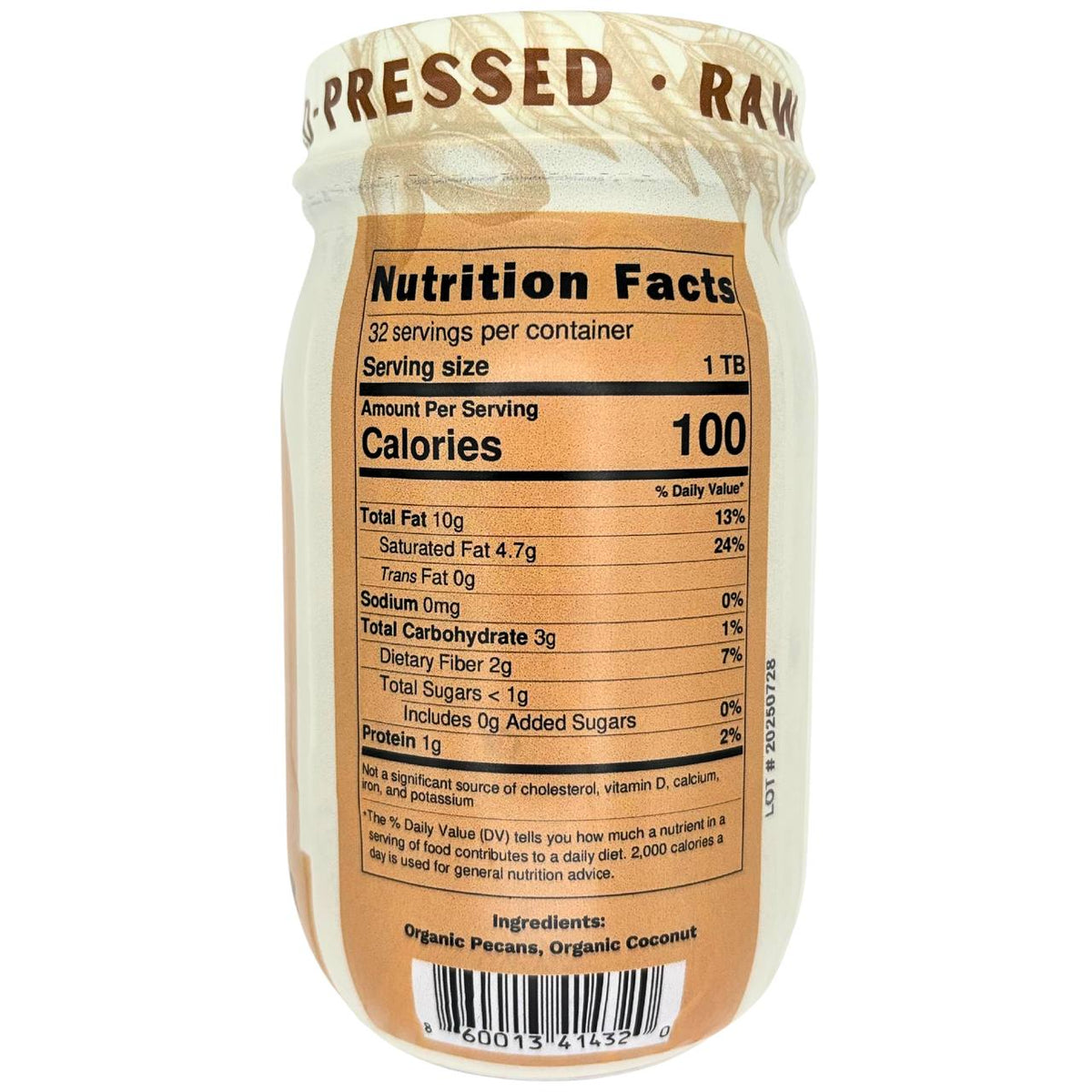 Organic Pecan Butter (with Coconut Cream)