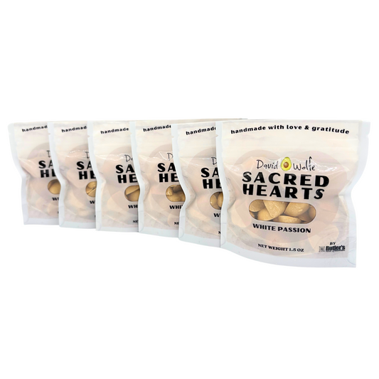 Sacred Hearts Chocolate - White Passion - Mini Hearts 6 Pack